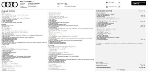 2018 Audi TT RS 2.5T quattro