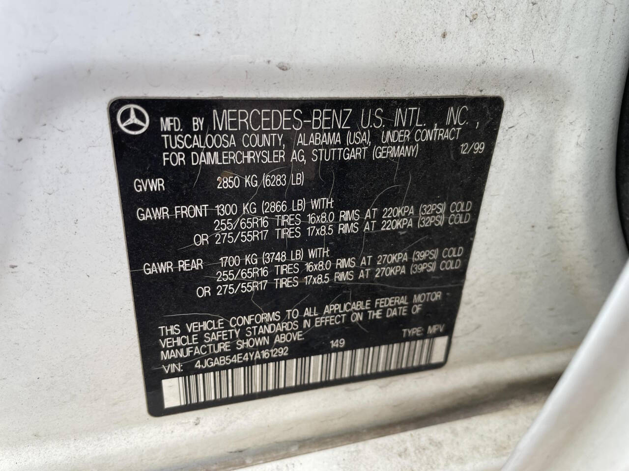 2000 Mercedes-Benz M-Class for sale at Twin Cities Auctions in Elk River, MN