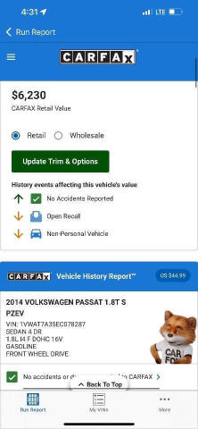 2014 Volkswagen Passat 1.8T Wolfsburg Edition PZEV