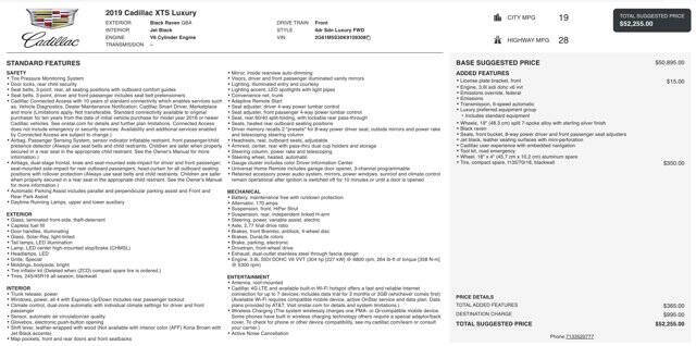 2019 Cadillac XTS Luxury