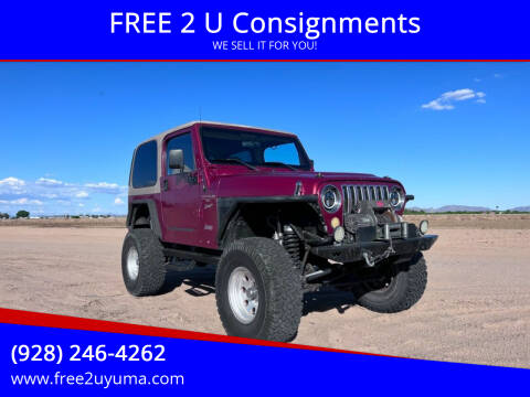 1999 Jeep Wrangler for sale at FREE 2 U Consignments in Yuma AZ