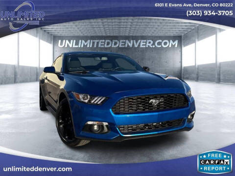 2017 Ford Mustang for sale at Unlimited Auto Sales in Denver CO