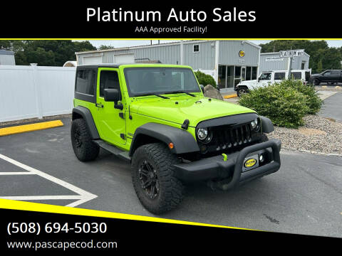 2012 Jeep Wrangler for sale at Platinum Auto Sales in South Yarmouth MA