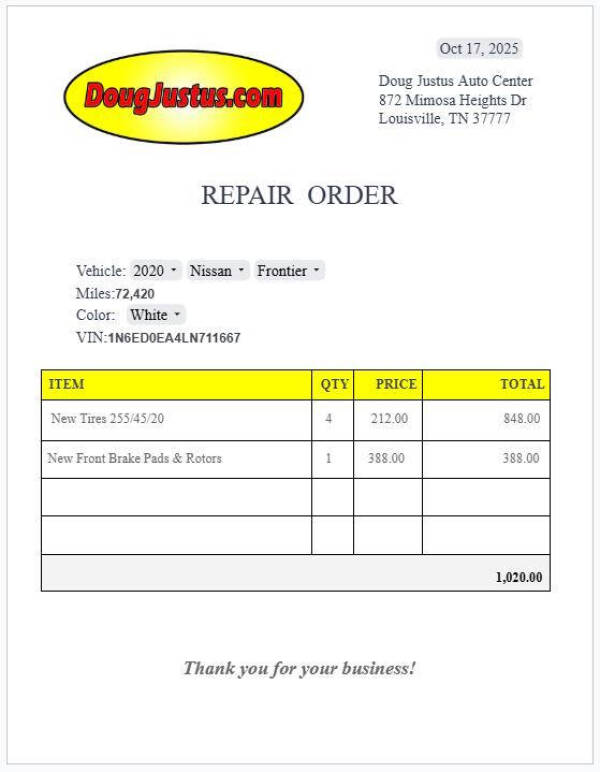 2020 Nissan Frontier SV