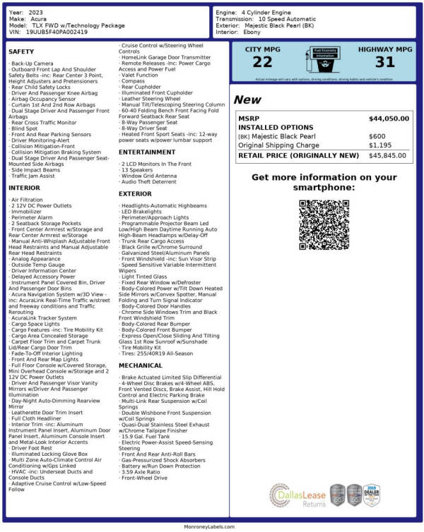 2023 Acura TLX w/Tech
