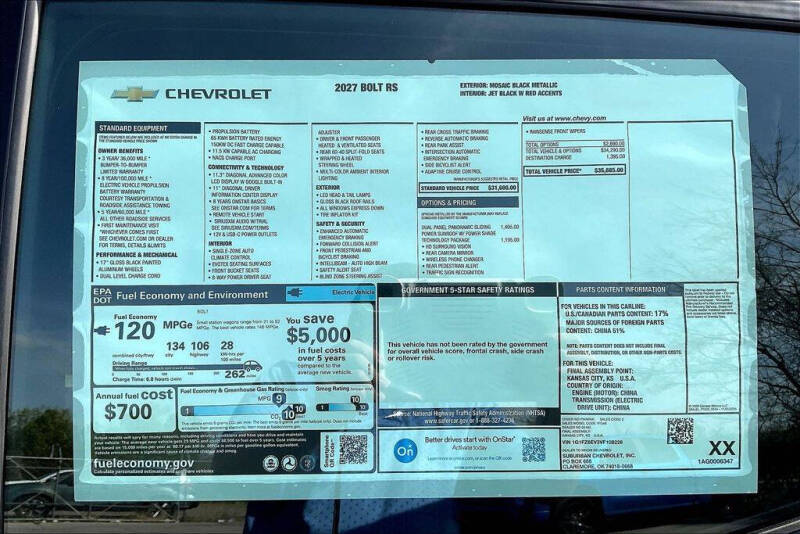 2027 Chevrolet Bolt RS