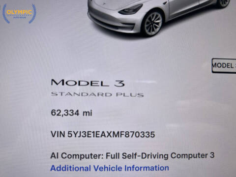 2021 Tesla Model 3 Standard Range Plus