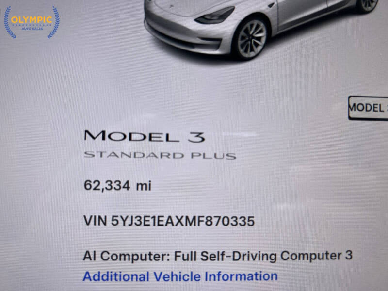 2021 Tesla Model 3 Standard Range Plus