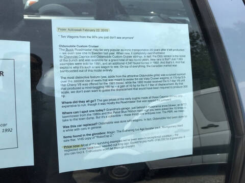 1992 Oldsmobile Custom Cruiser