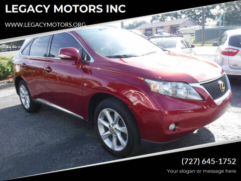2010 Lexus RX 350 for sale at LEGACY MOTORS INC in New Port Richey FL
