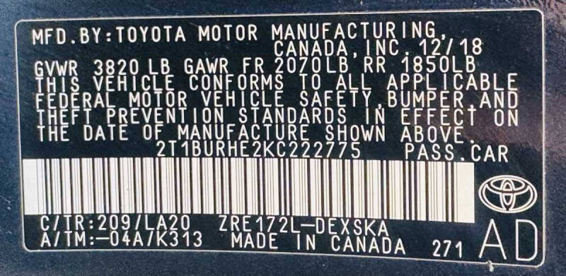 2019 Toyota Corolla L