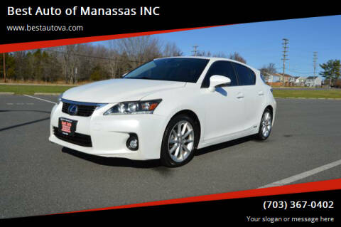 2012 Lexus CT 200h for sale at Best Auto of Manassas INC in Manassas VA