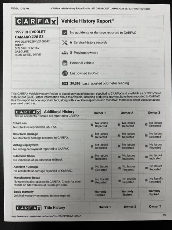 1997 Chevrolet Camaro