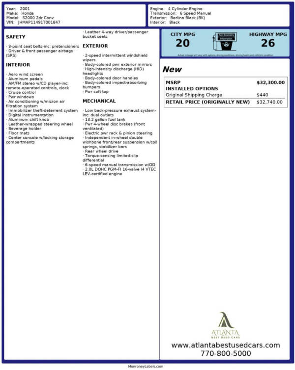 2001 Honda S2000