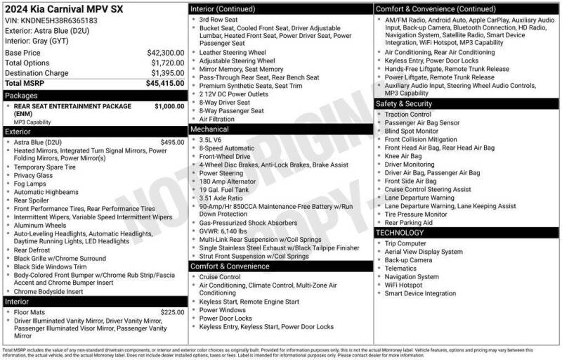 2024 Kia Carnival SX