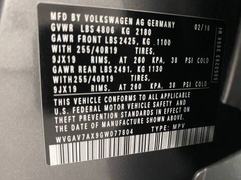 2016 Volkswagen Tiguan 2.0T R-Line