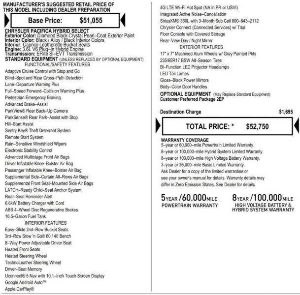 2024 Chrysler Pacifica Plug-In Hybrid Select