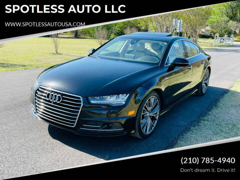 2016 Audi A7 for sale at SPOTLESS AUTO LLC in San Antonio TX
