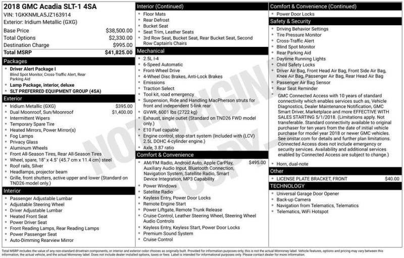 2018 GMC Acadia SLT-1
