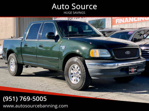 2001 Ford F-150 for sale at Auto Source in Banning CA