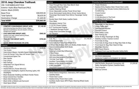 2018 Jeep Cherokee Trailhawk