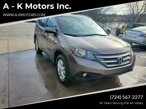 2014 Honda CR-V for sale at A - K Motors Inc. in Vandergrift PA