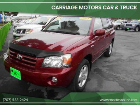 2005 Toyota Highlander for sale at Carriage Motors Car & Truck in Santa Rosa CA