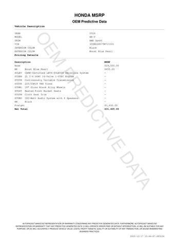 2026 Honda HR-V Sport