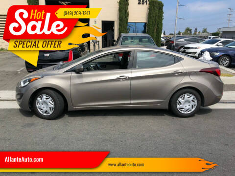 2016 Hyundai Elantra for sale at AllanteAuto.com in Santa Ana CA