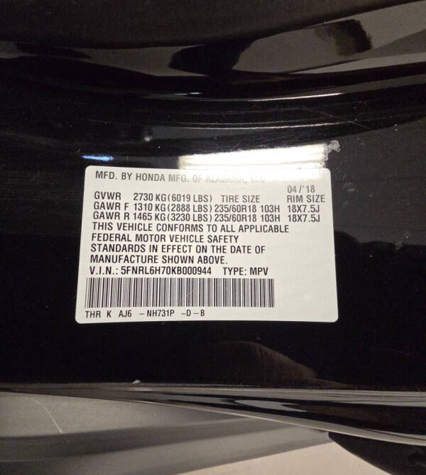 2019 Honda Odyssey EX-L w/Navi w/RES