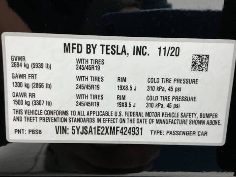 2021 Tesla Model S Long Range Plus