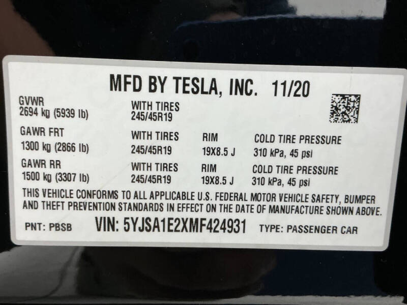 2021 Tesla Model S Long Range Plus
