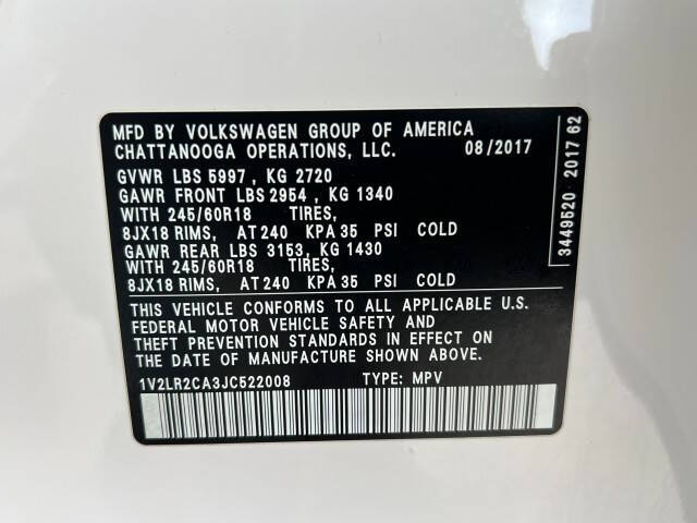 2018 Volkswagen Atlas V6 SE 4Motion