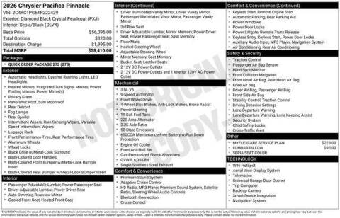 2026 Chrysler Pacifica Pinnacle