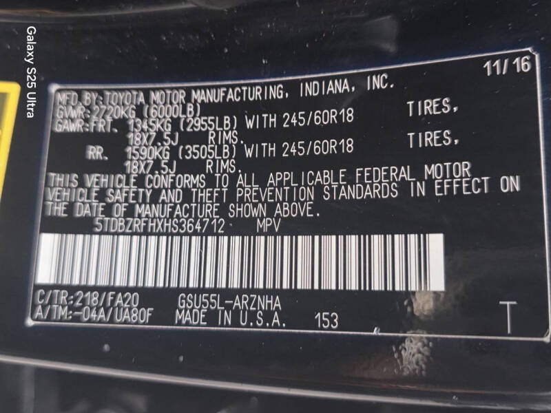 2017 Toyota Highlander LE Plus