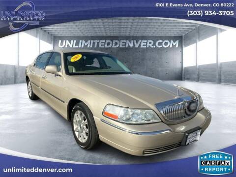 2008 Lincoln Town Car for sale at Unlimited Auto Sales in Denver CO