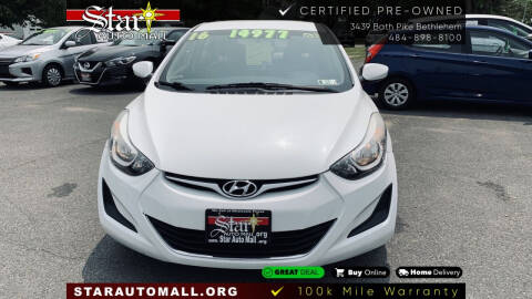 2016 Hyundai Elantra for sale at STAR AUTO MALL 512 in Bethlehem PA