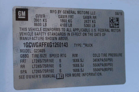 2016 Chevrolet Express 2500