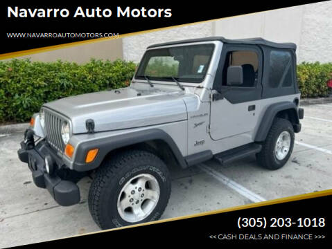 2002 Jeep Wrangler for sale at Navarro Auto Motors in Hialeah FL