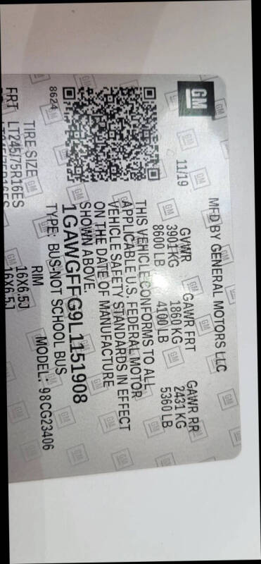 2020 Chevrolet Express LT 2500