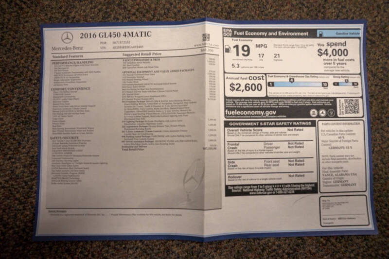 2016 Mercedes-Benz GL-Class GL 450 4MATIC