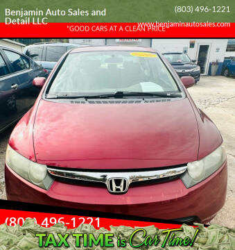 2008 Honda Civic for sale at Benjamin Auto Sales and Detail LLC in Holly Hill SC
