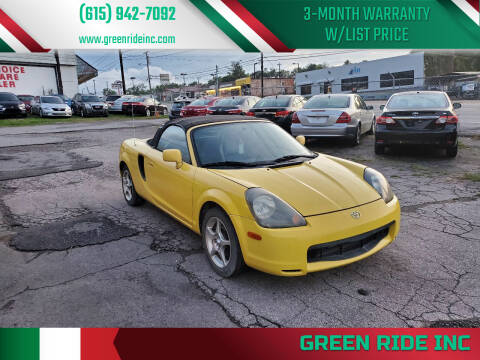 2001 Toyota MR2 Spyder for sale at Green Ride Inc in Nashville TN