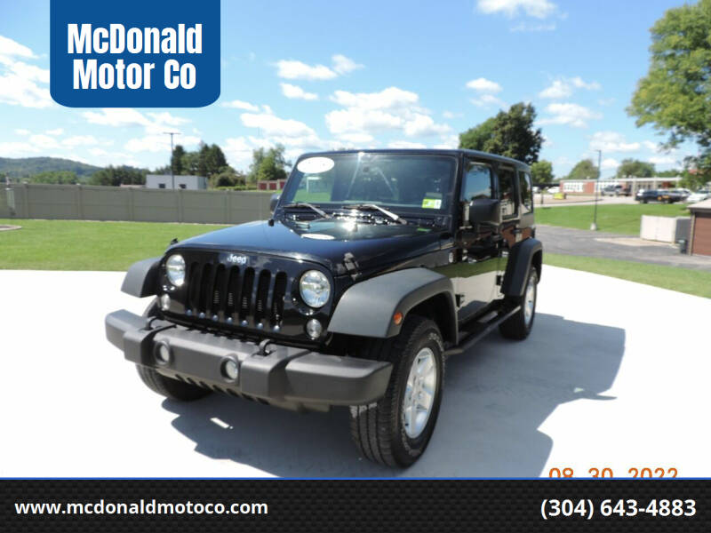 2015 Jeep Wrangler Unlimited for sale at McDonald Motor Co in Harrisville WV