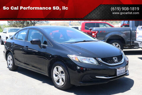 2014 Honda Civic for sale at So Cal Performance SD, llc in San Diego CA