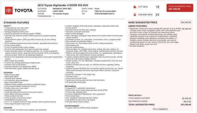 2010 Toyota Highlander Limited