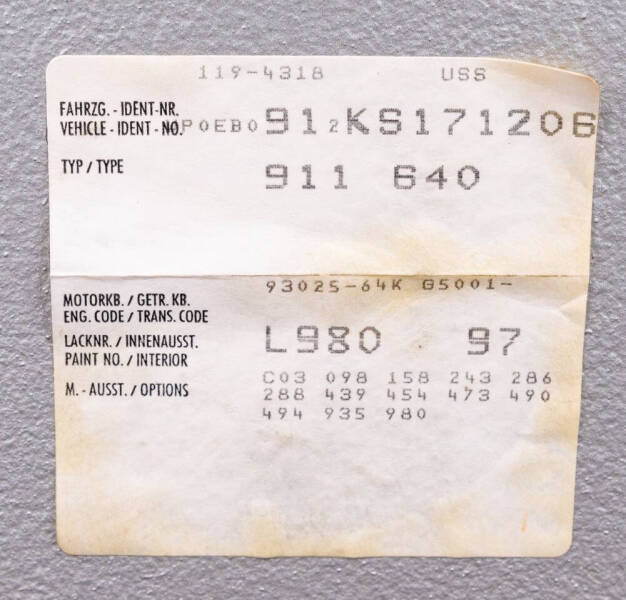 1989 Porsche 911 Carrera
