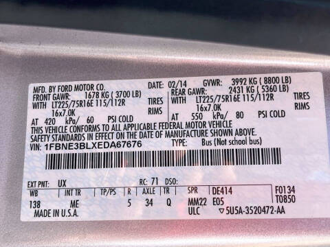 2014 Ford E-Series E-350 SD XLT