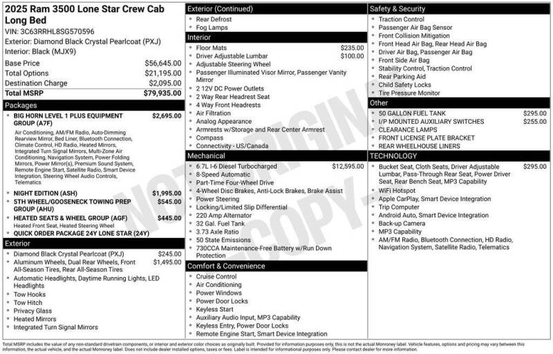 2025 RAM 3500 Big Horn