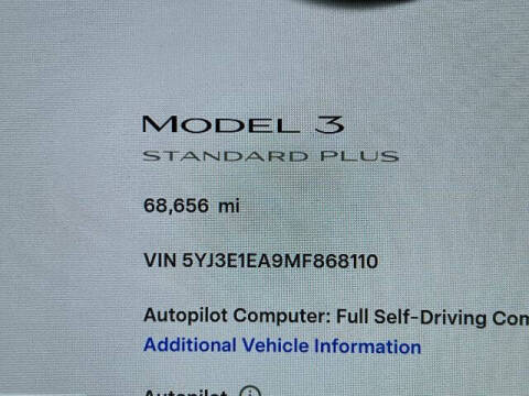 2021 Tesla Model 3 Standard Range Plus